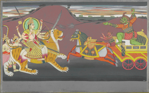 The Goddess Durga Attacking a Demon